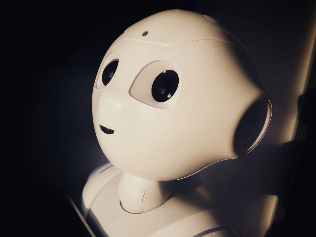 human robot toy near wall