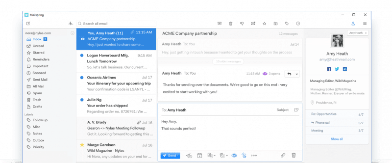 Mailspring unified mailbox and open source mail client